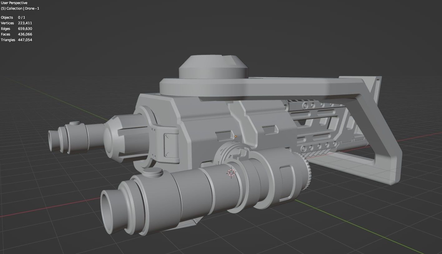 Sci-Fi Drone - 5 - Untextured 3D model_8