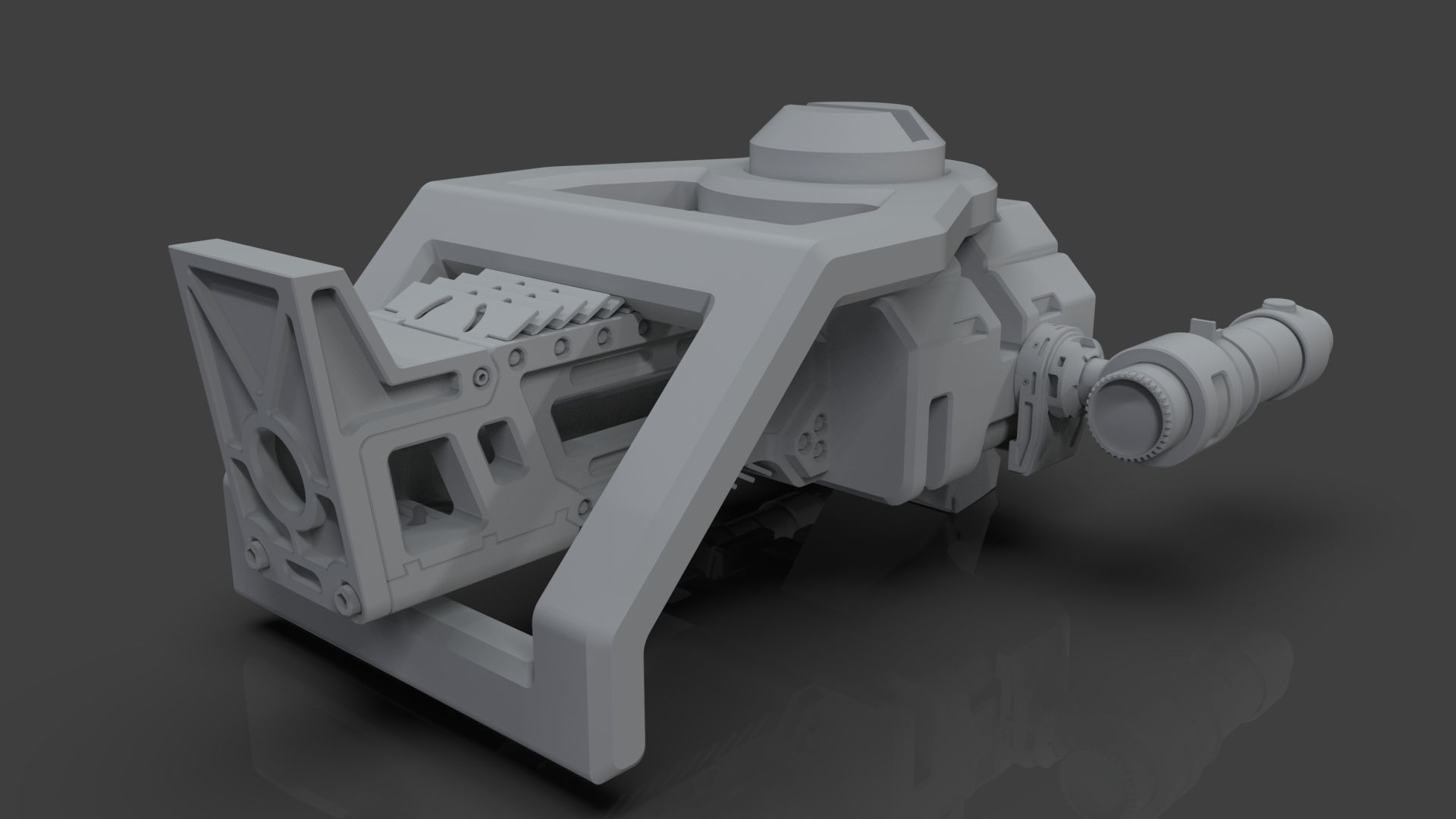 Sci-Fi Drone - 5 - Untextured 3D model_7