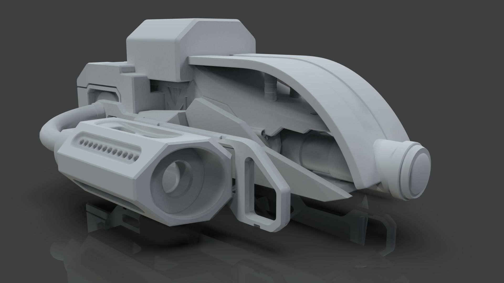 Sci-Fi Drone - 6 - Untextured 3D model_3