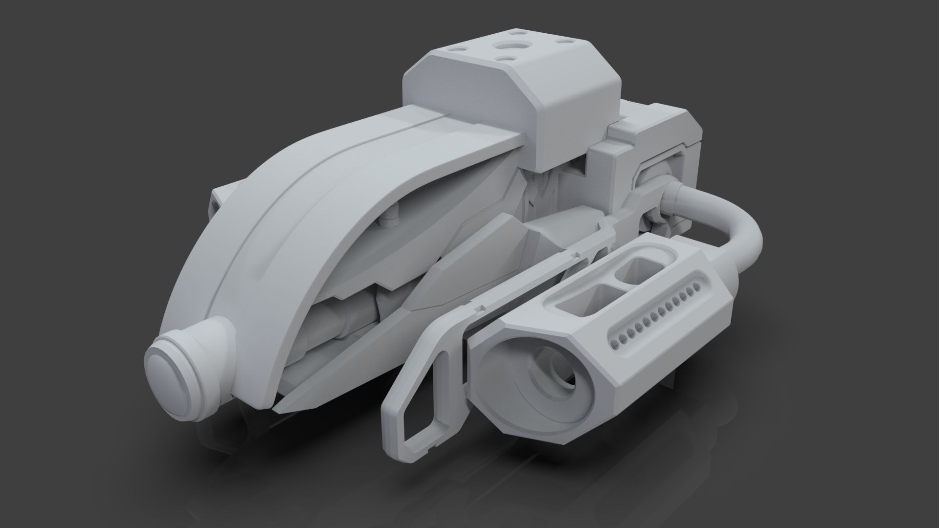 Sci-Fi Drone - 6 - Untextured 3D model_4