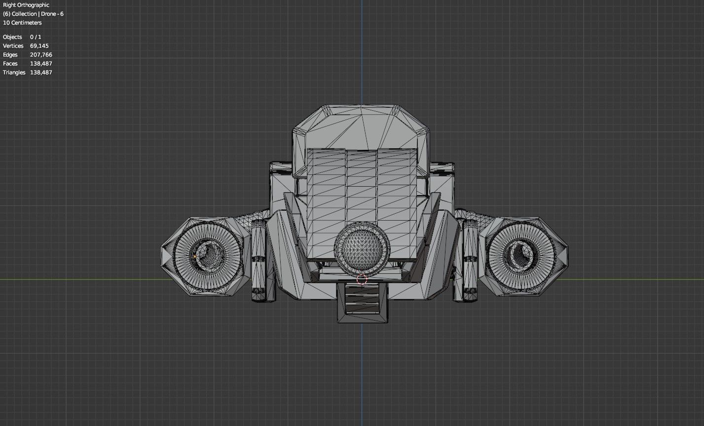 Sci-Fi Drone - 6 - Untextured 3D model_8