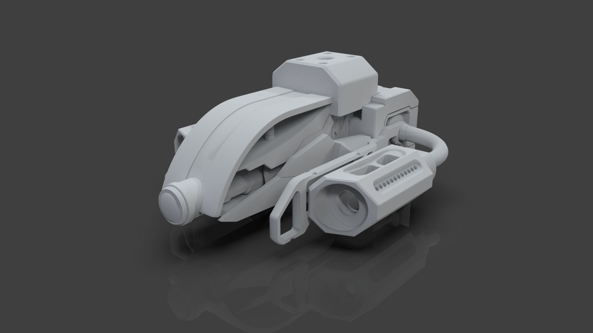 Sci-Fi Drone - 6 - Untextured 3D model_2