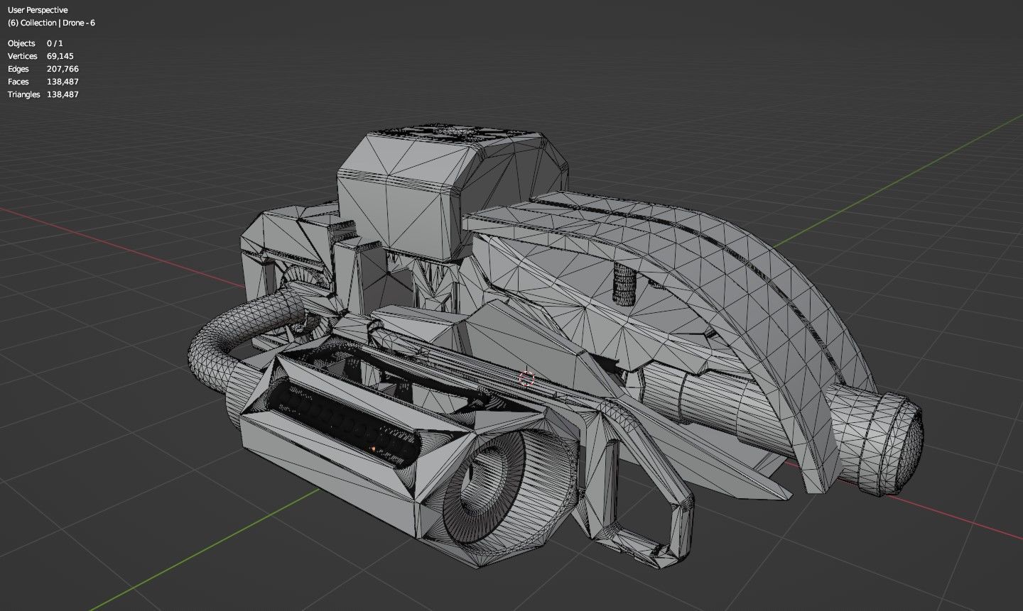 Sci-Fi Drone - 6 - Untextured 3D model_12