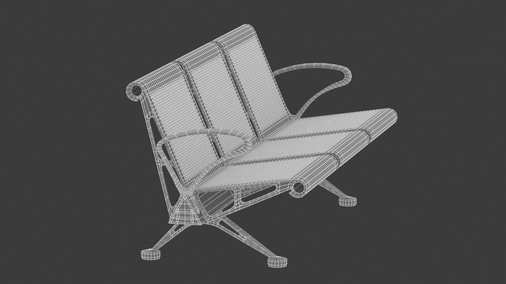 Medical Waiting Chair 3D model_12
