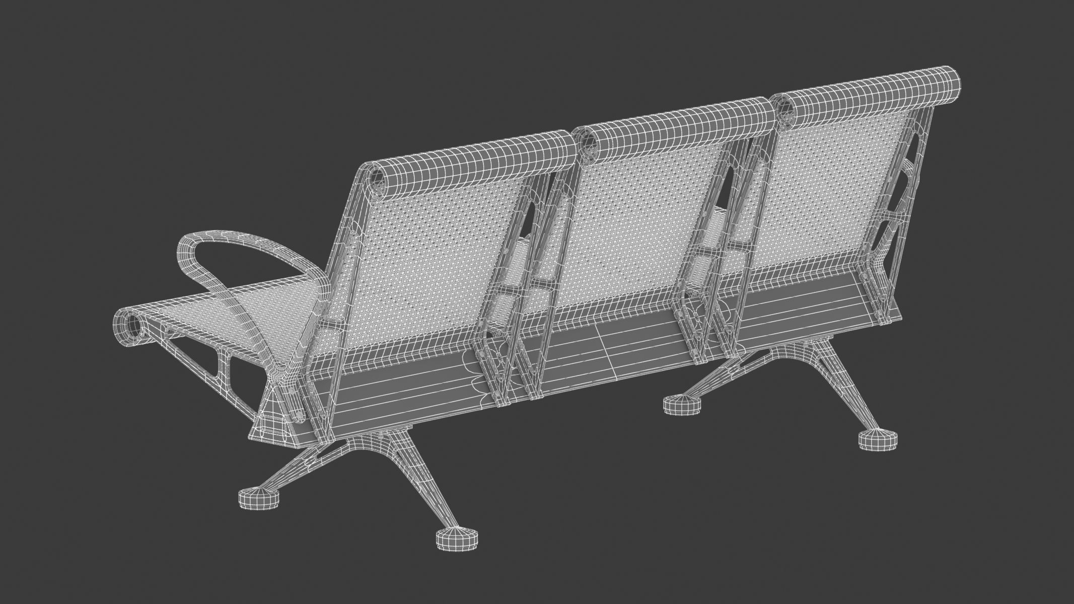 Medical Waiting Chair 3D model_15