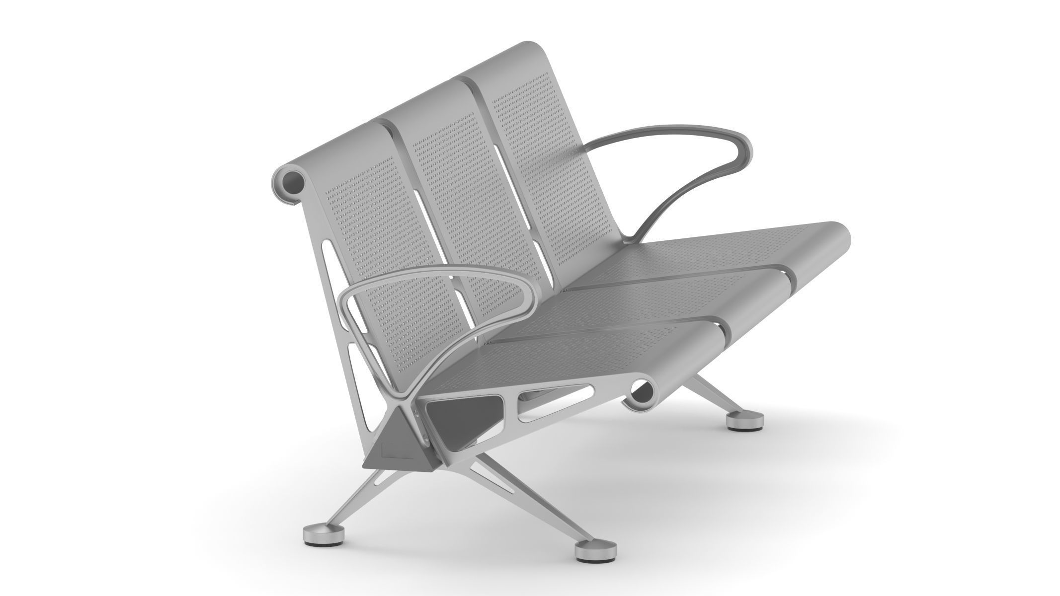 Medical Waiting Chair 3D model_2