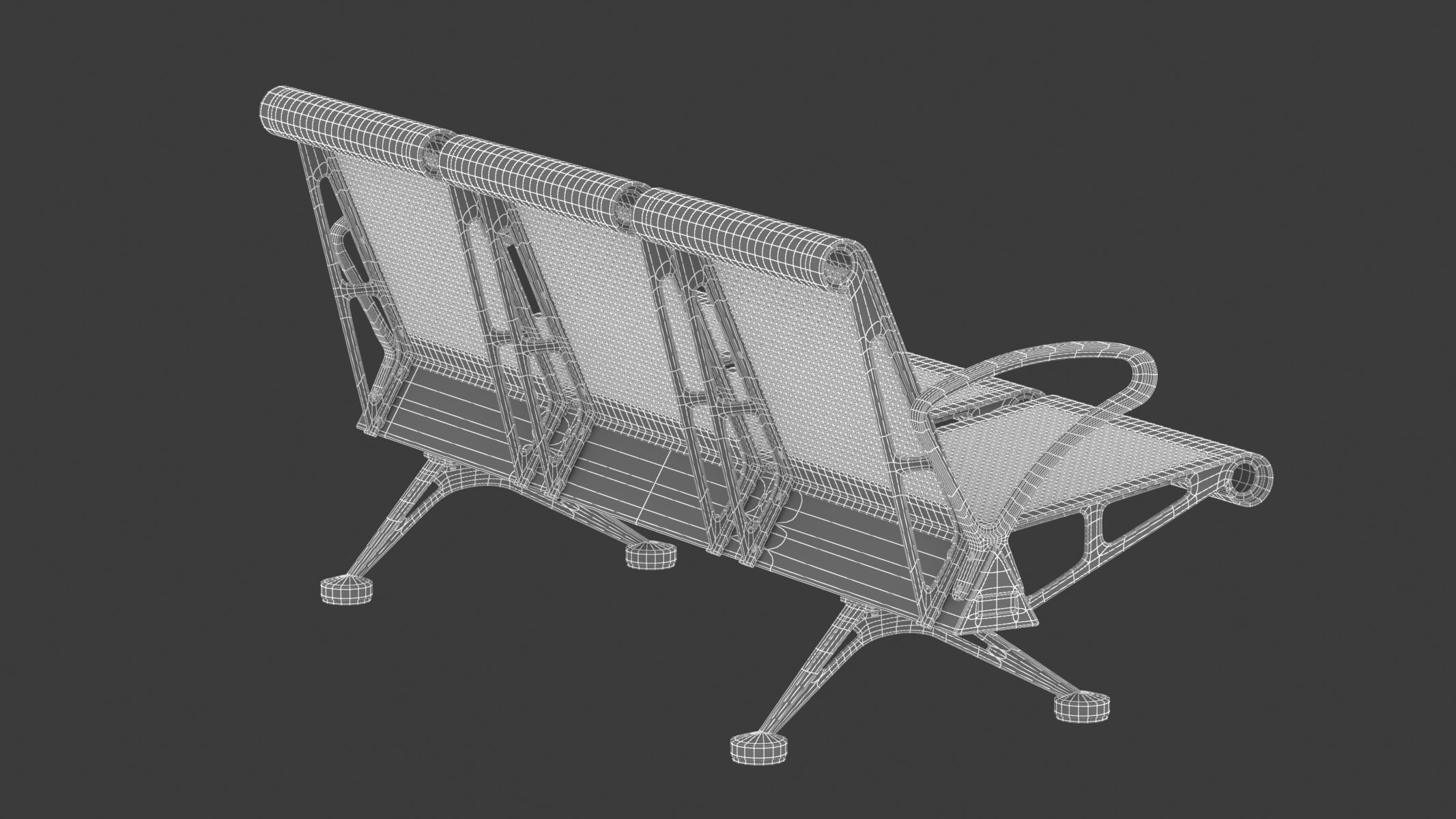 Medical Waiting Chair 3D model_13