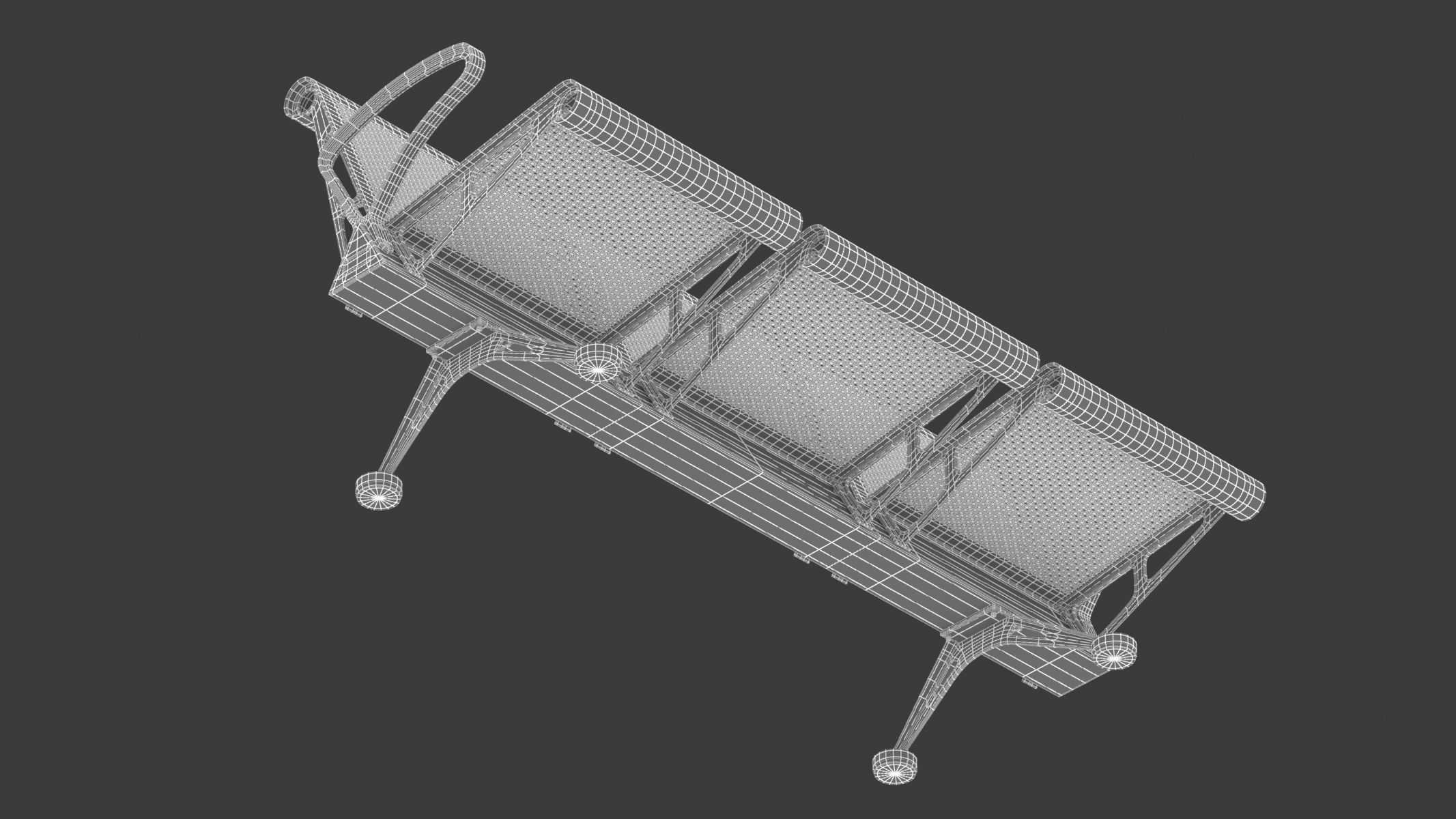Medical Waiting Chair 3D model_20