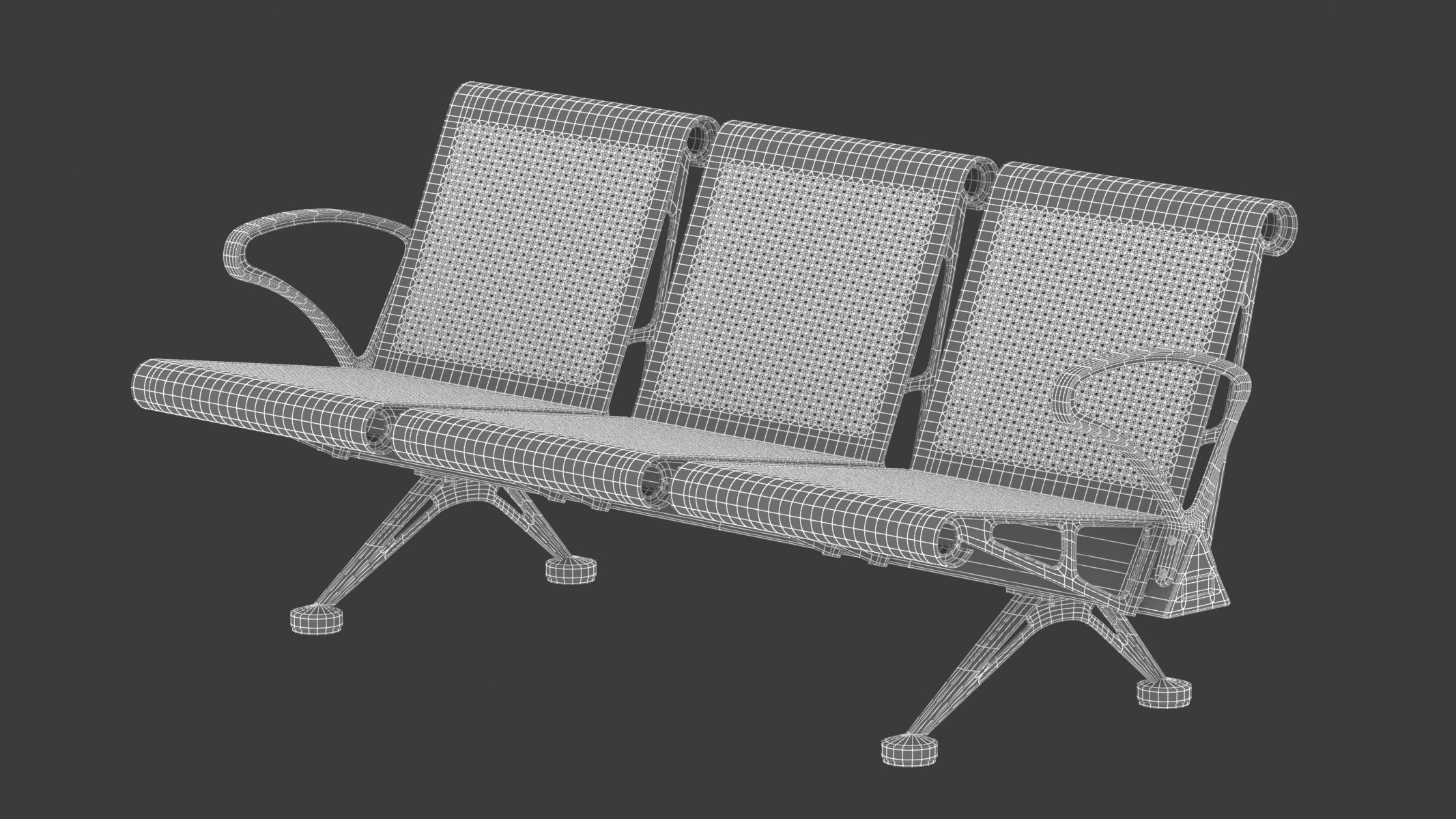 Medical Waiting Chair 3D model_17