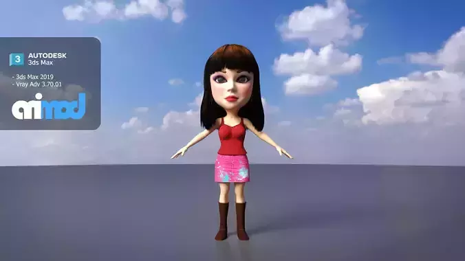 Young Lady in Hot Top and Short Skirt