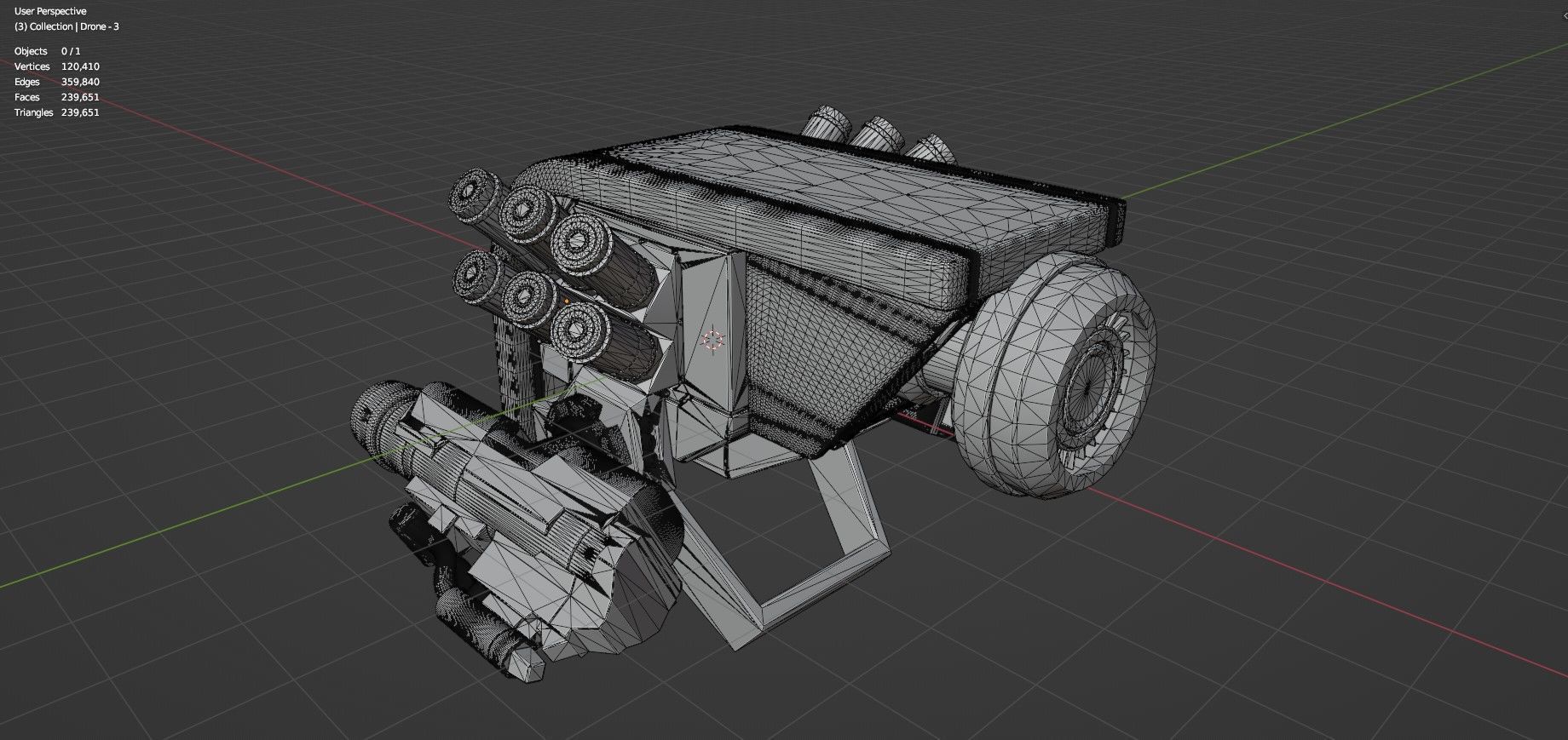 Sci Fi Drones Pack - 6 In 1 - Untextured - Highpoly  3D model_108