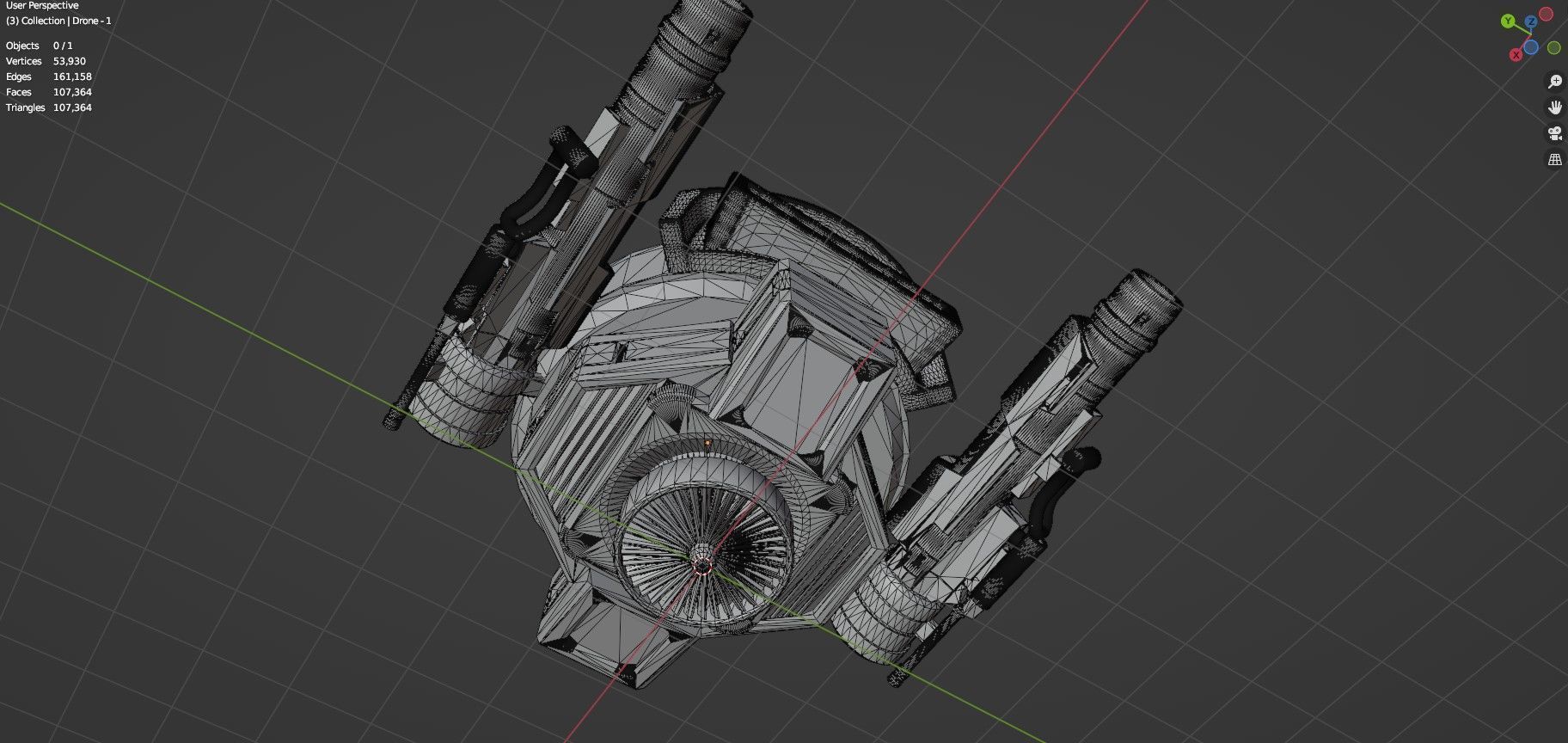 Sci Fi Drones Pack - 6 In 1 - Untextured - Highpoly  3D model_83