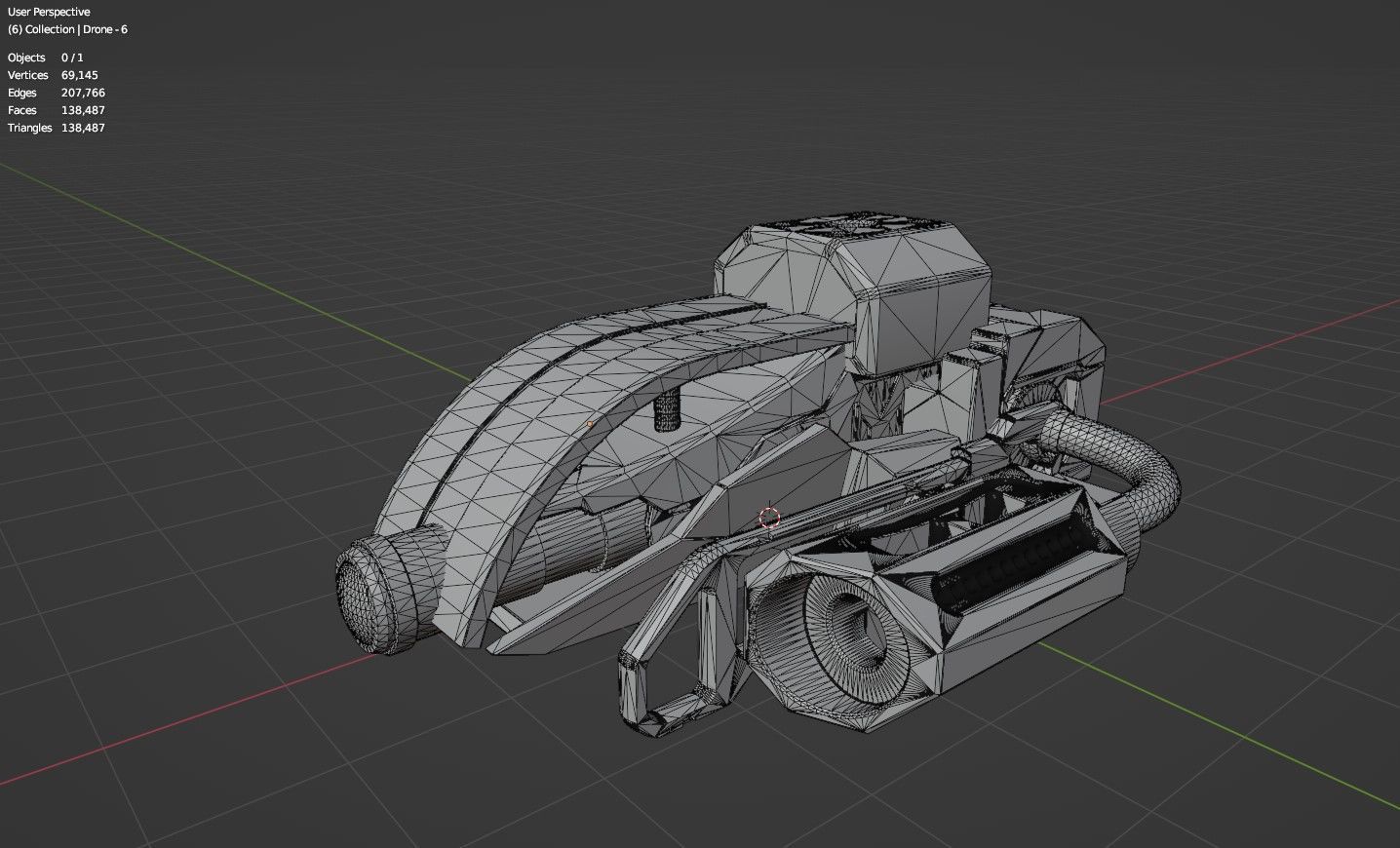 Sci Fi Drones Pack - 6 In 1 - Untextured - Highpoly  3D model_74