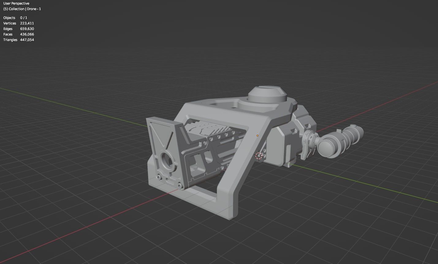 Sci Fi Drones Pack - 6 In 1 - Untextured - Highpoly  3D model_55