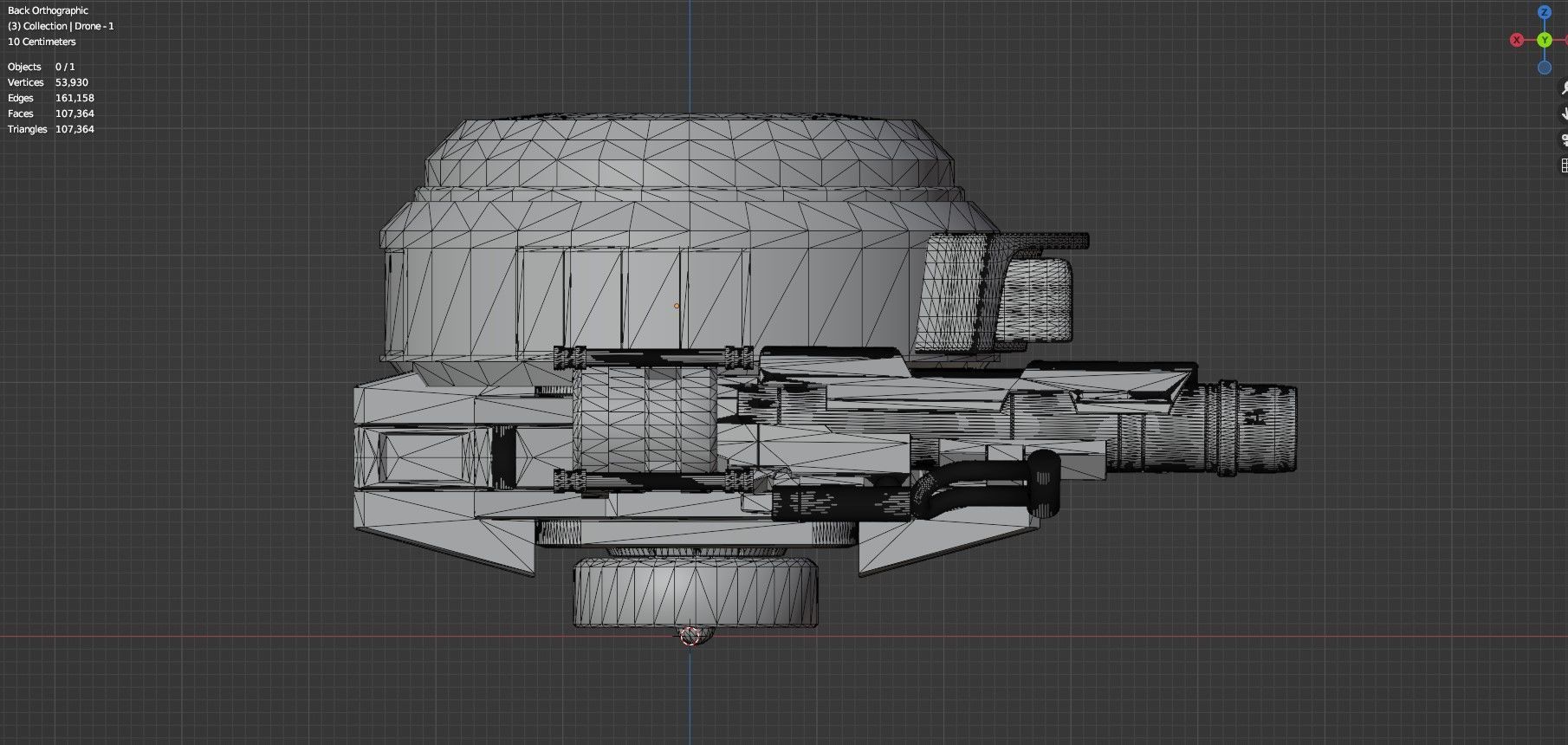 Sci Fi Drones Pack - 6 In 1 - Untextured - Highpoly  3D model_84