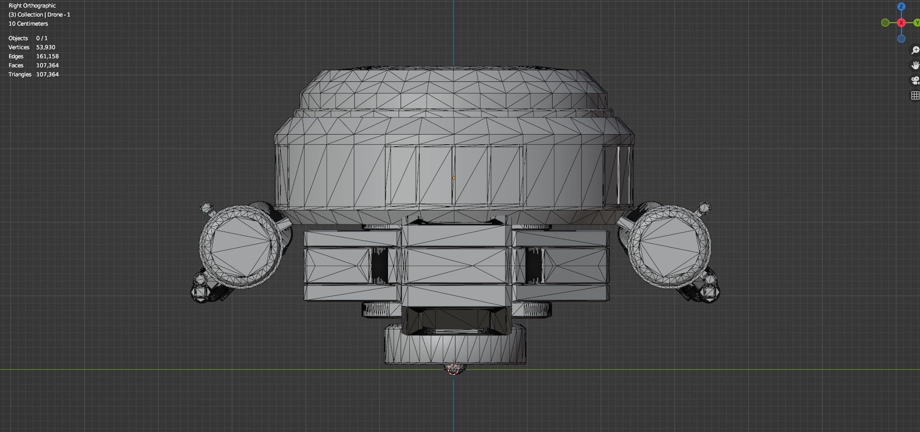 Sci Fi Drones Pack - 6 In 1 - Untextured - Highpoly  3D model_87