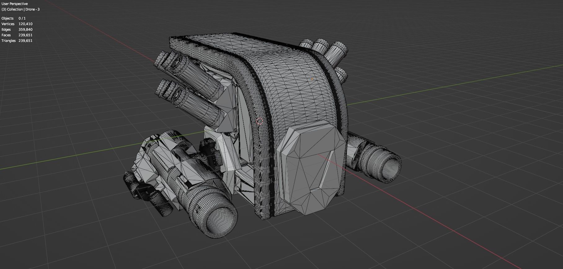 Sci Fi Drones Pack - 6 In 1 - Untextured - Highpoly  3D model_107