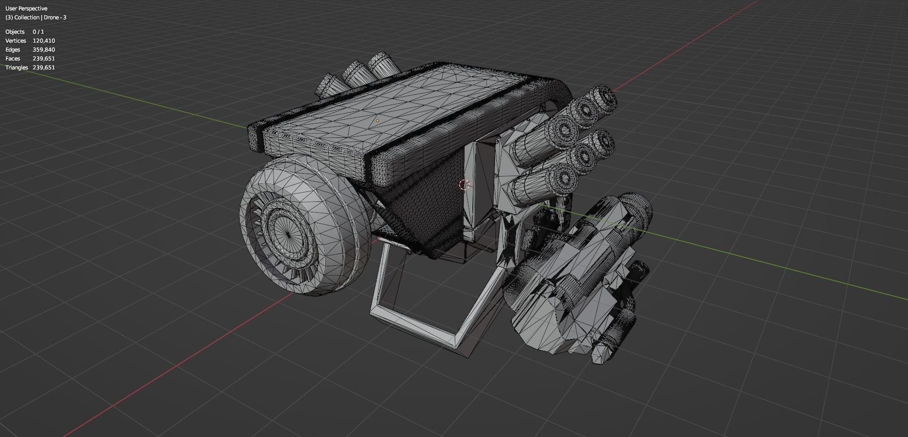 Sci Fi Drones Pack - 6 In 1 - Untextured - Highpoly  3D model_101