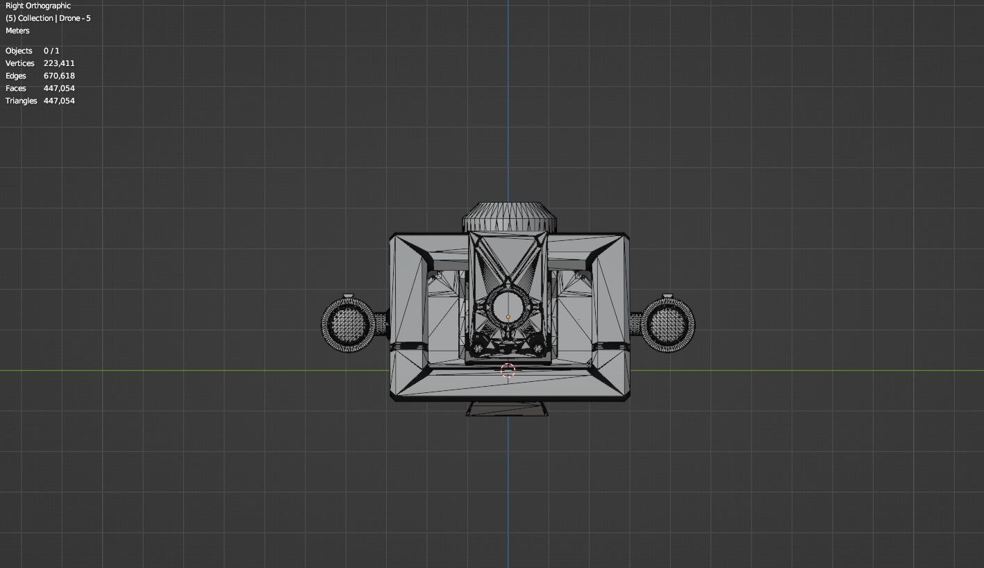 Sci Fi Drones Pack - 6 In 1 - Untextured - Highpoly  3D model_62