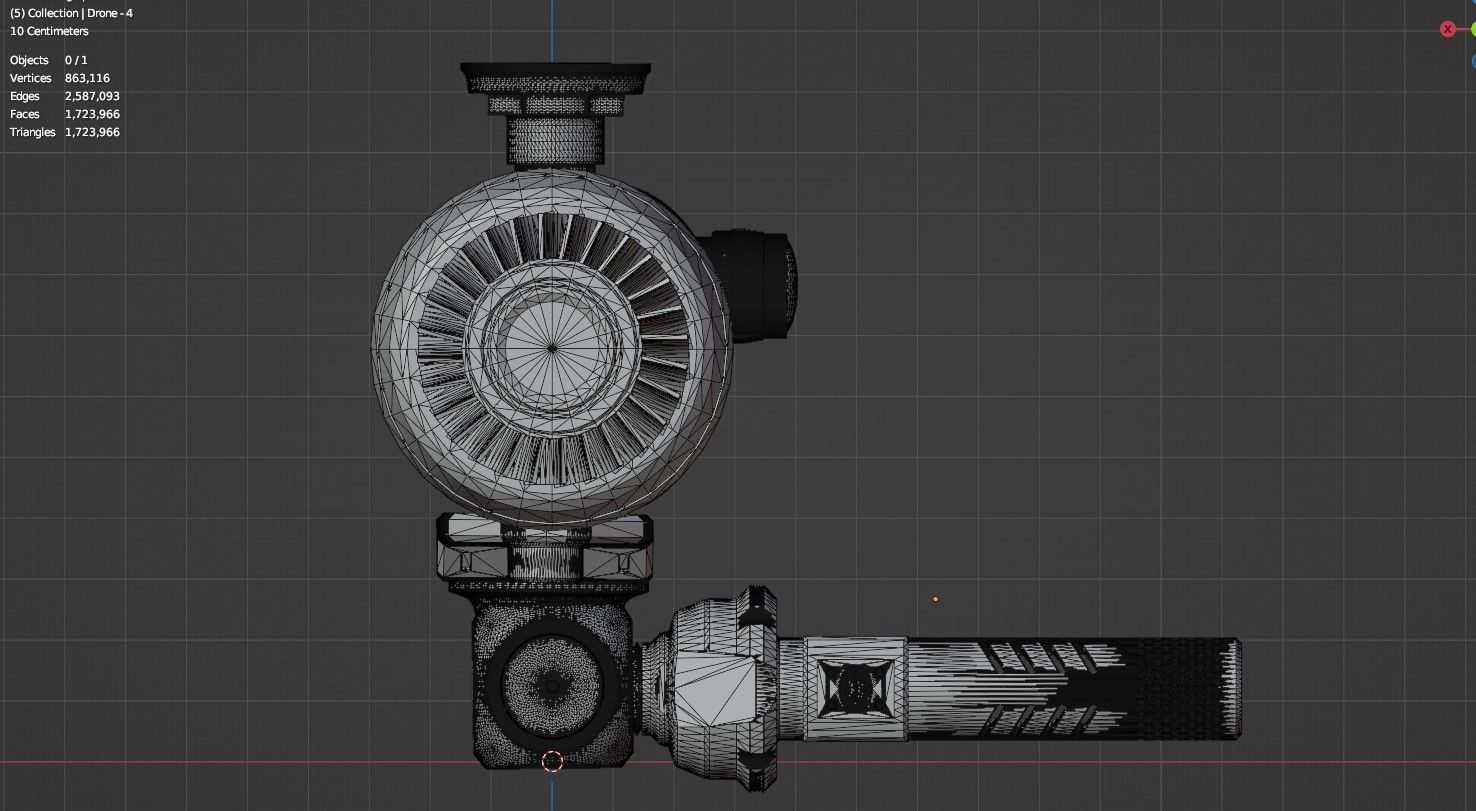 Sci Fi Drones Pack - 6 In 1 - Untextured - Highpoly  3D model_132