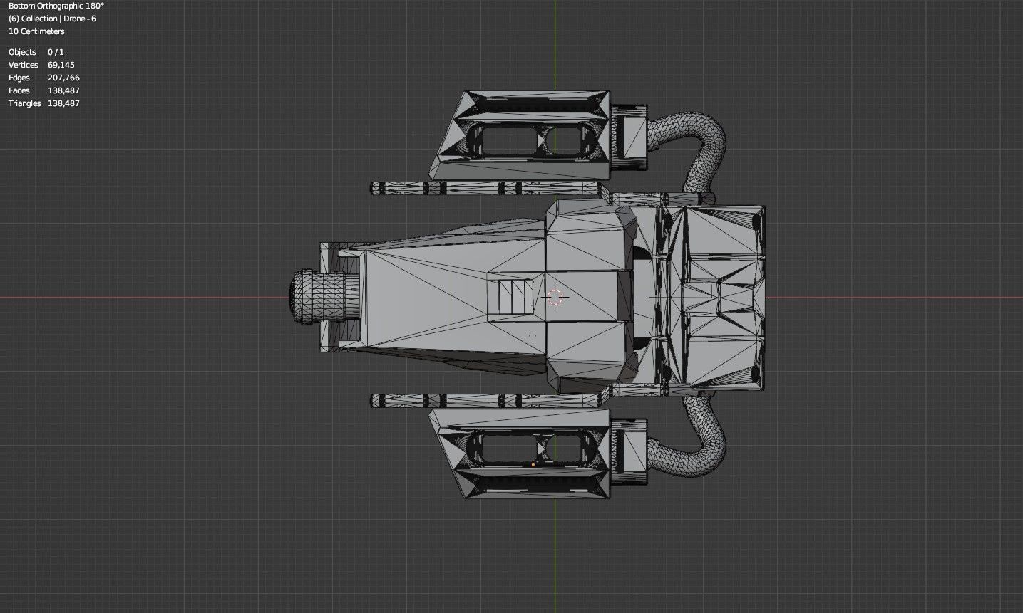 Sci Fi Drones Pack - 6 In 1 - Untextured - Highpoly  3D model_68