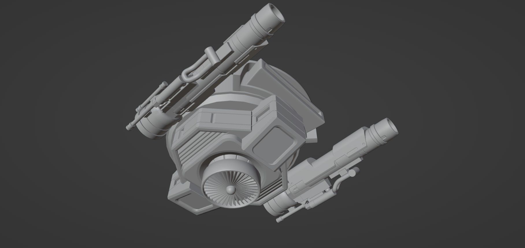 Sci Fi Drones Pack - 6 In 1 - Untextured - Highpoly  3D model_14