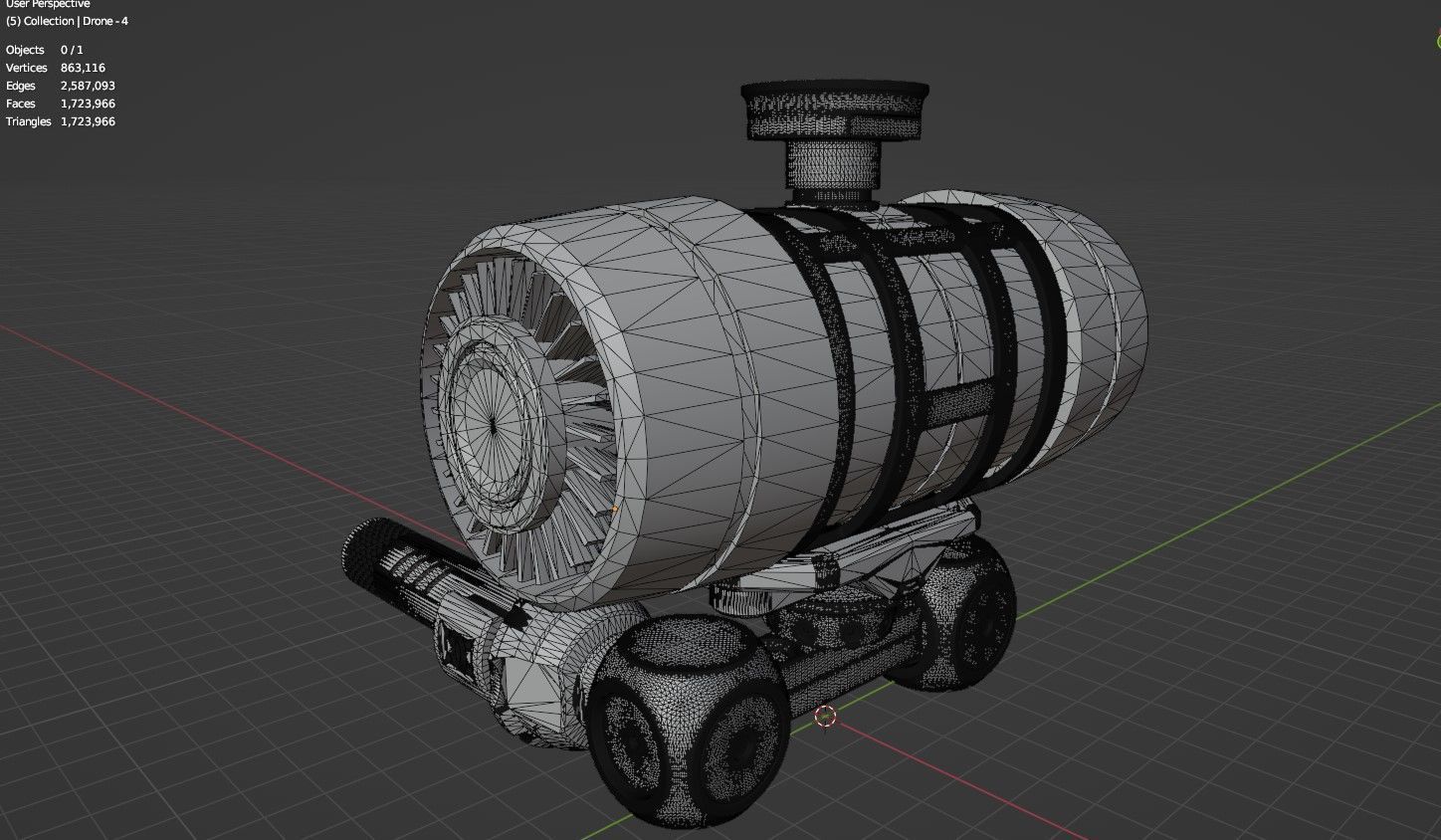 Sci Fi Drones Pack - 6 In 1 - Untextured - Highpoly  3D model_135