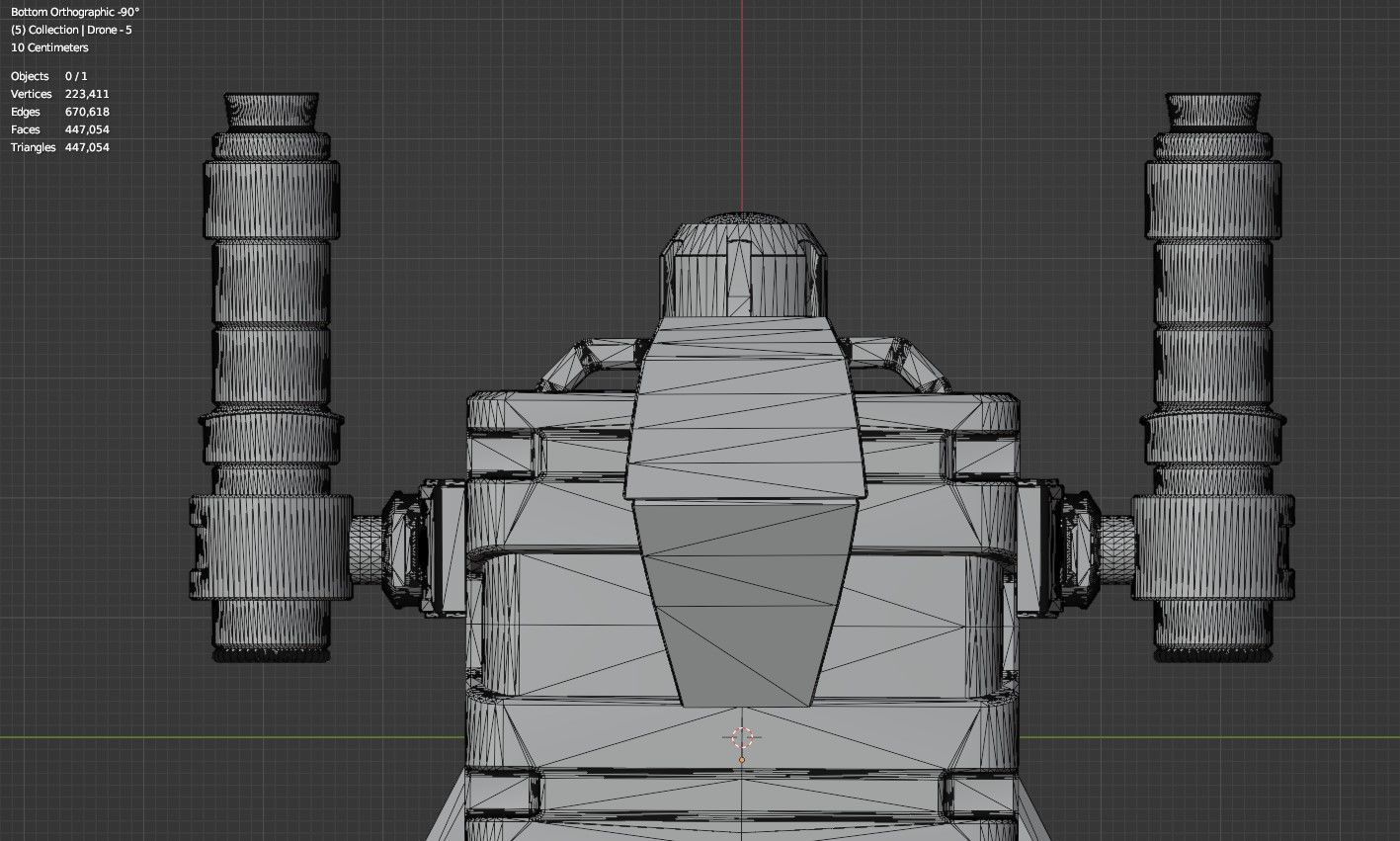 Sci Fi Drones Pack - 6 In 1 - Untextured - Highpoly  3D model_59