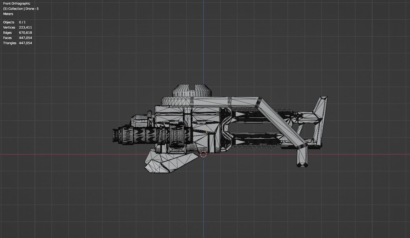 Sci Fi Drones Pack - 6 In 1 - Untextured - Highpoly  3D model_61