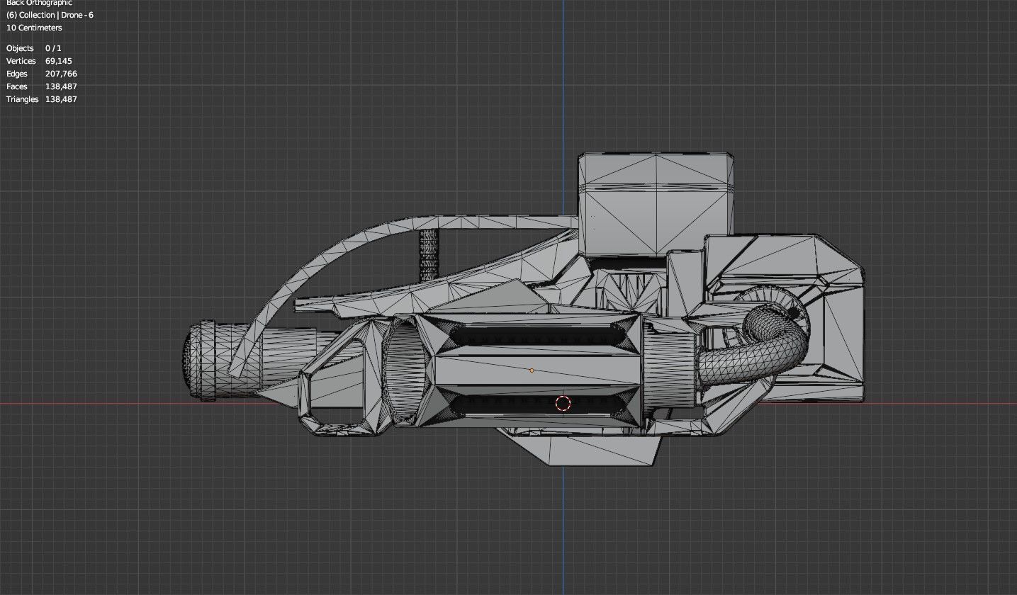 Sci Fi Drones Pack - 6 In 1 - Untextured - Highpoly  3D model_70