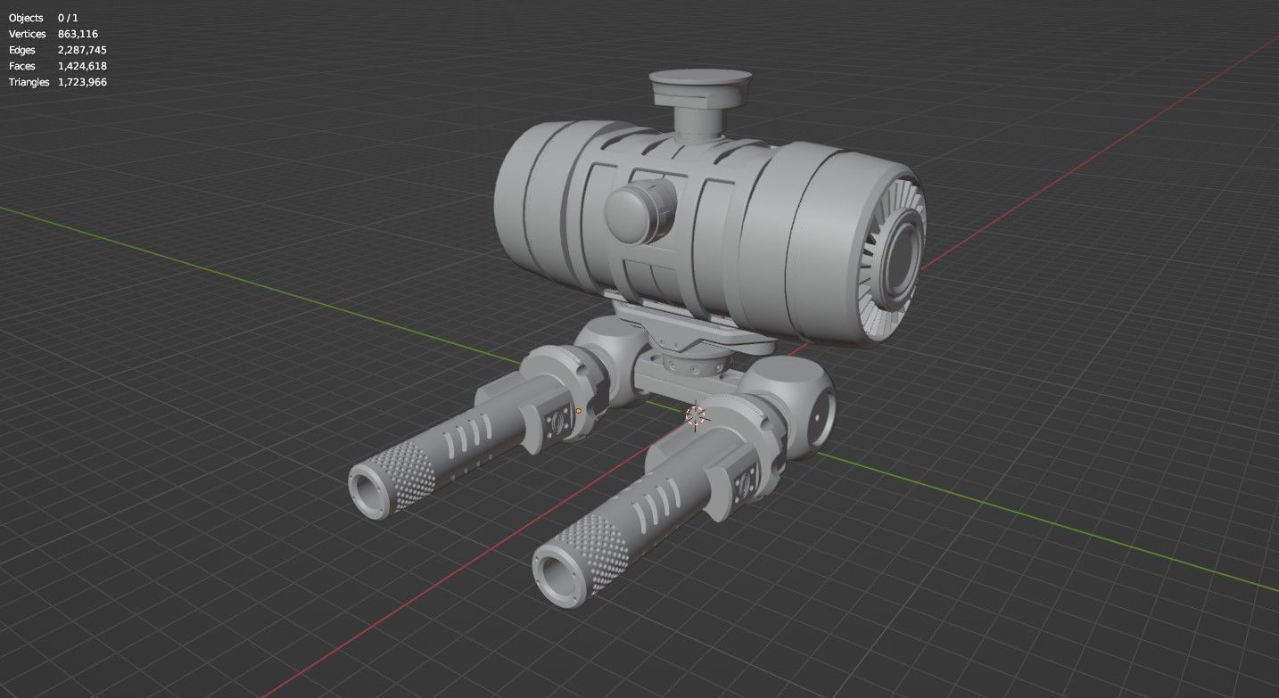 Sci Fi Drones Pack - 6 In 1 - Untextured - Highpoly  3D model_143