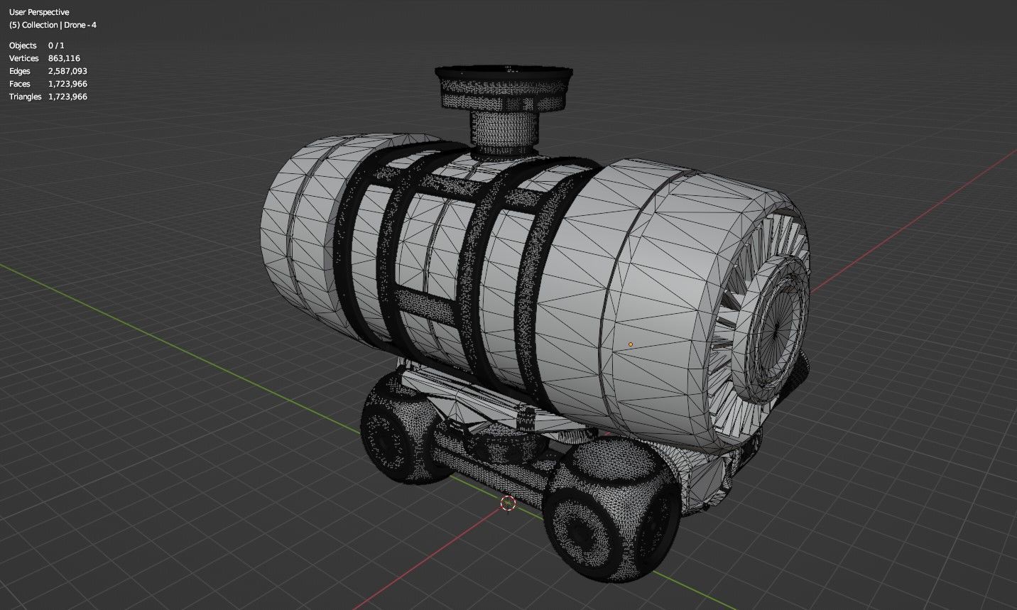 Sci Fi Drones Pack - 6 In 1 - Untextured - Highpoly  3D model_136