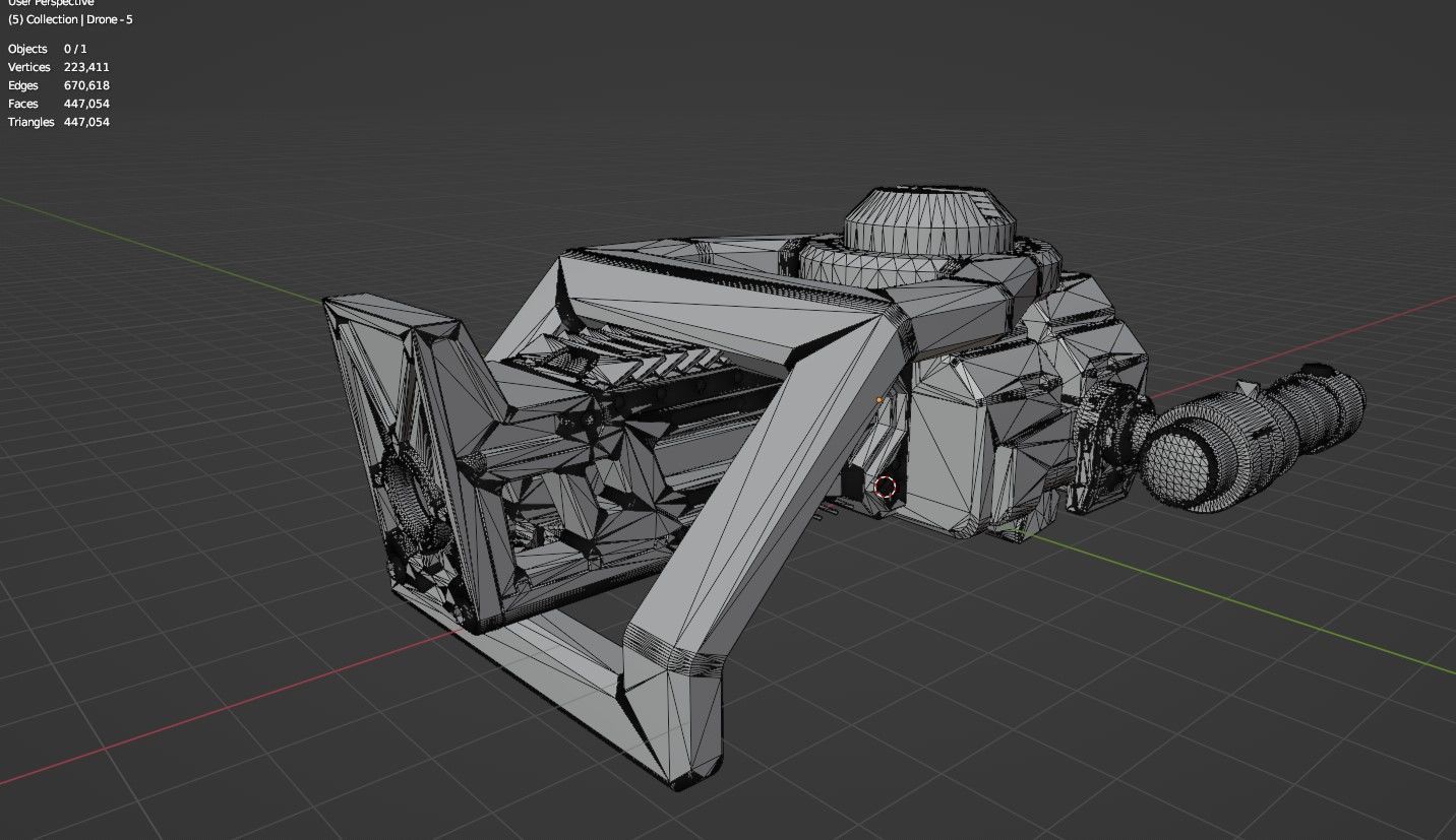 Sci Fi Drones Pack - 6 In 1 - Untextured - Highpoly  3D model_67