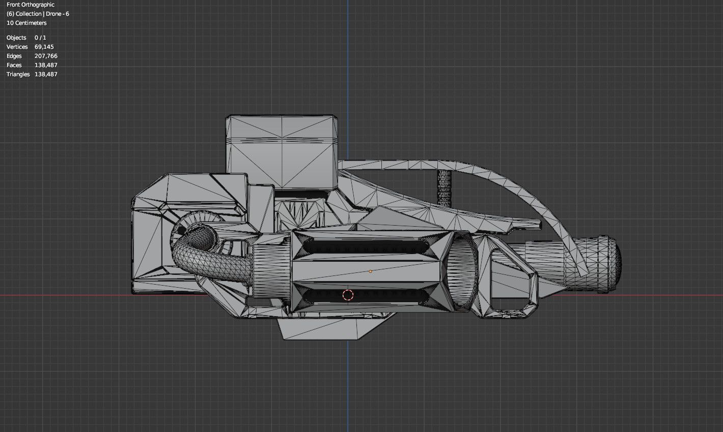 Sci Fi Drones Pack - 6 In 1 - Untextured - Highpoly  3D model_72