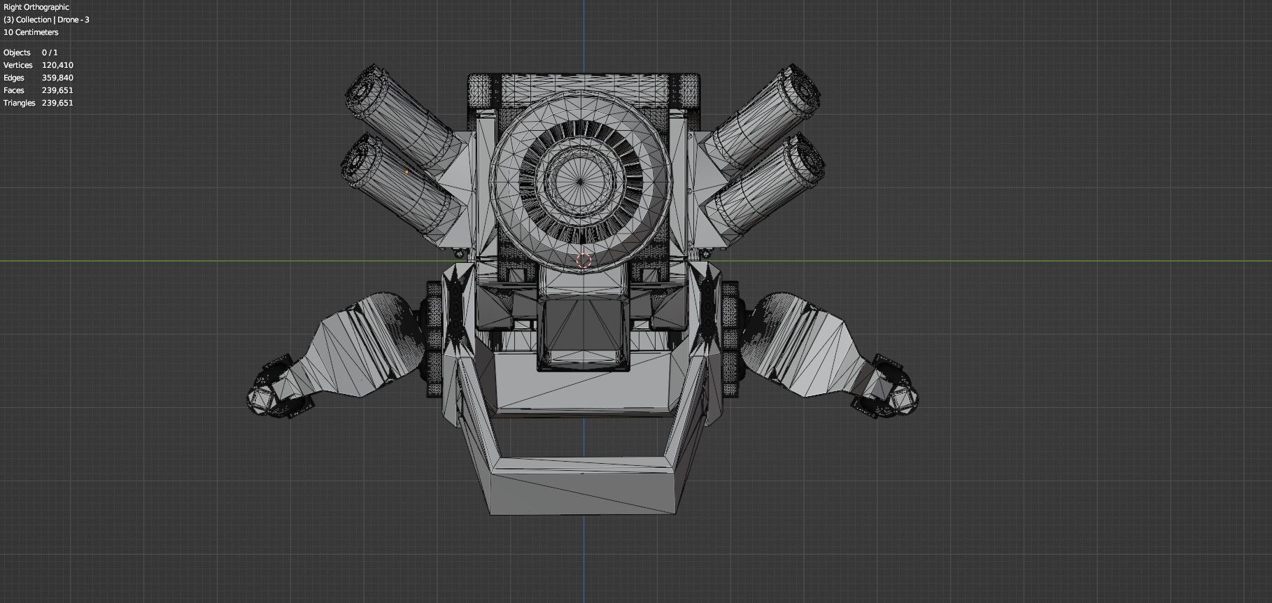 Sci Fi Drones Pack - 6 In 1 - Untextured - Highpoly  3D model_104