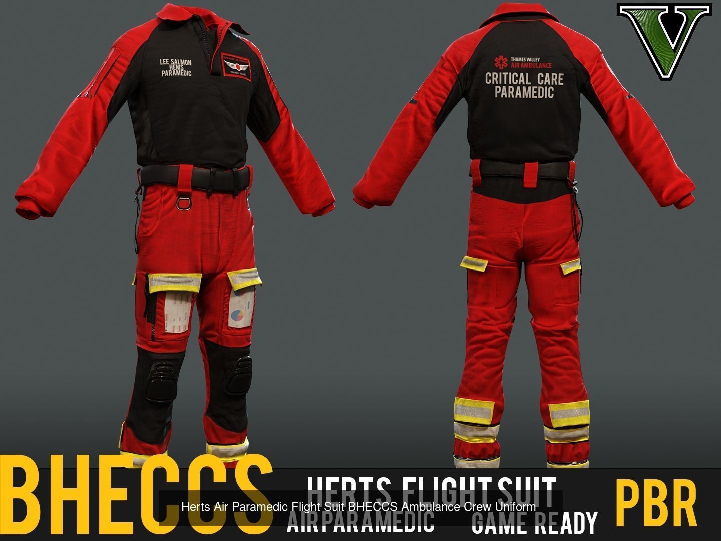 Complete BHECCS Pack BEEP Doctors  Herts Air Paramedic Suits 3D Model Collection_10