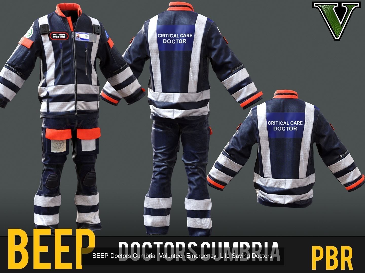 Complete BHECCS Pack BEEP Doctors  Herts Air Paramedic Suits 3D Model Collection_13