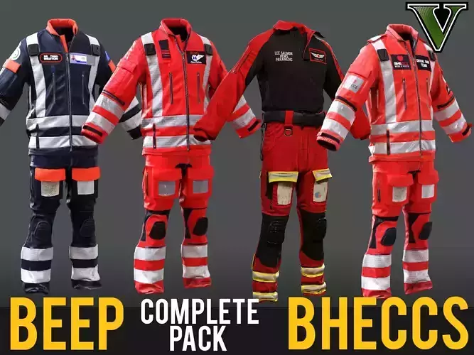 Complete BHECCS Pack BEEP Doctors  Herts Air Paramedic Suits 3D Model Collection Complete BHECCS Pack BEEP Doctors  Herts Air Paramedic Suits 3D Model Collection