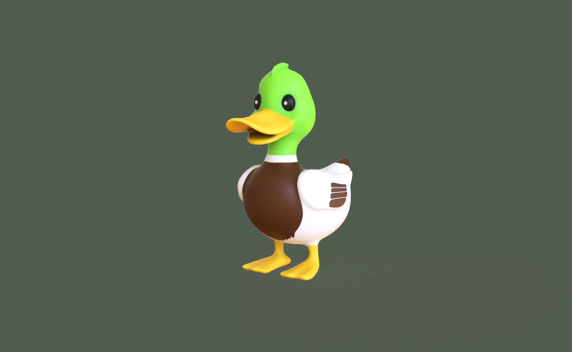 Cartoon Duck Cute 01 Low-poly 3D model_0