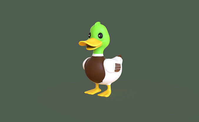 Cartoon Duck Cute 01 Low-poly 3D model