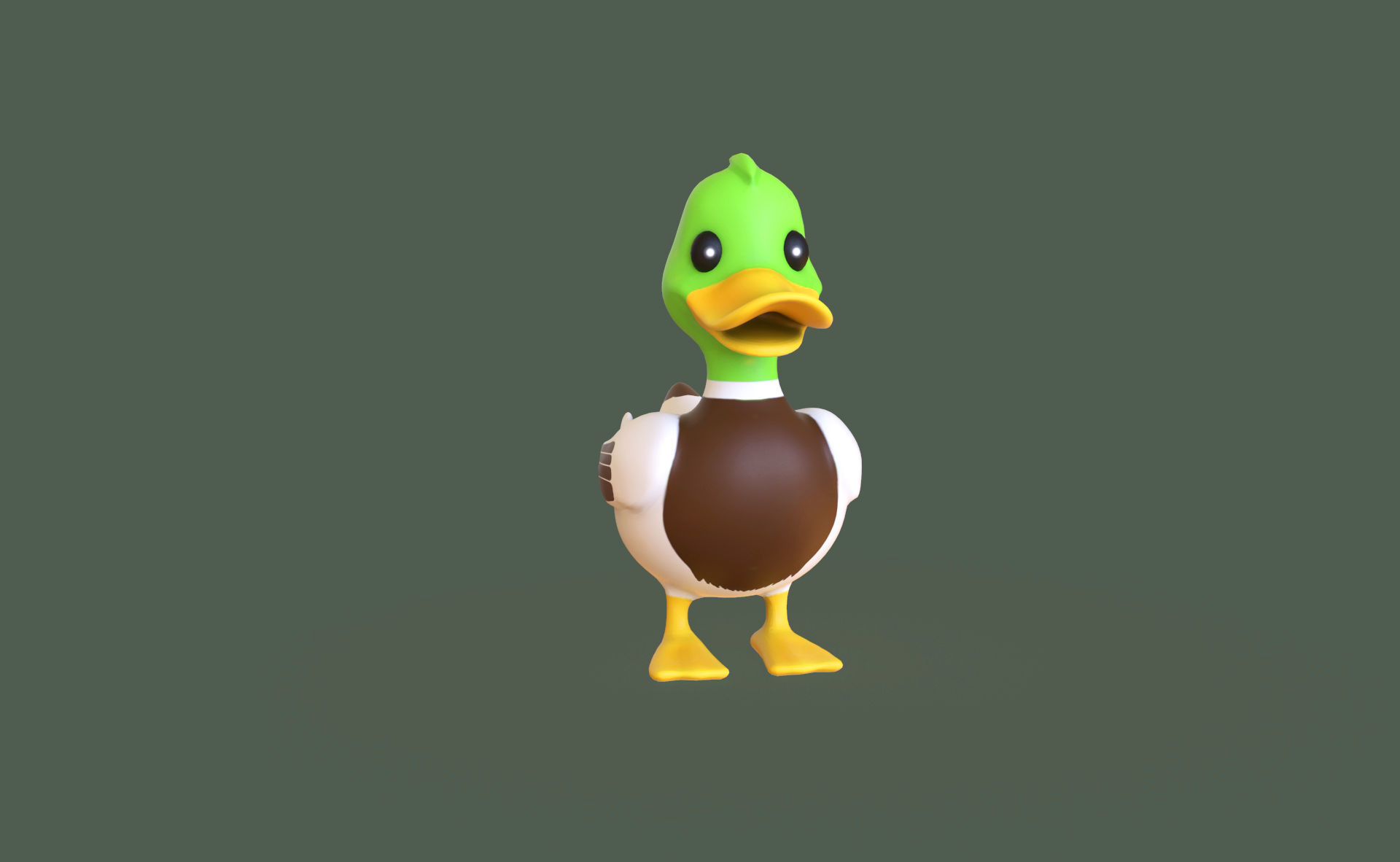 Cartoon Duck Cute 01 Low-poly 3D model_3