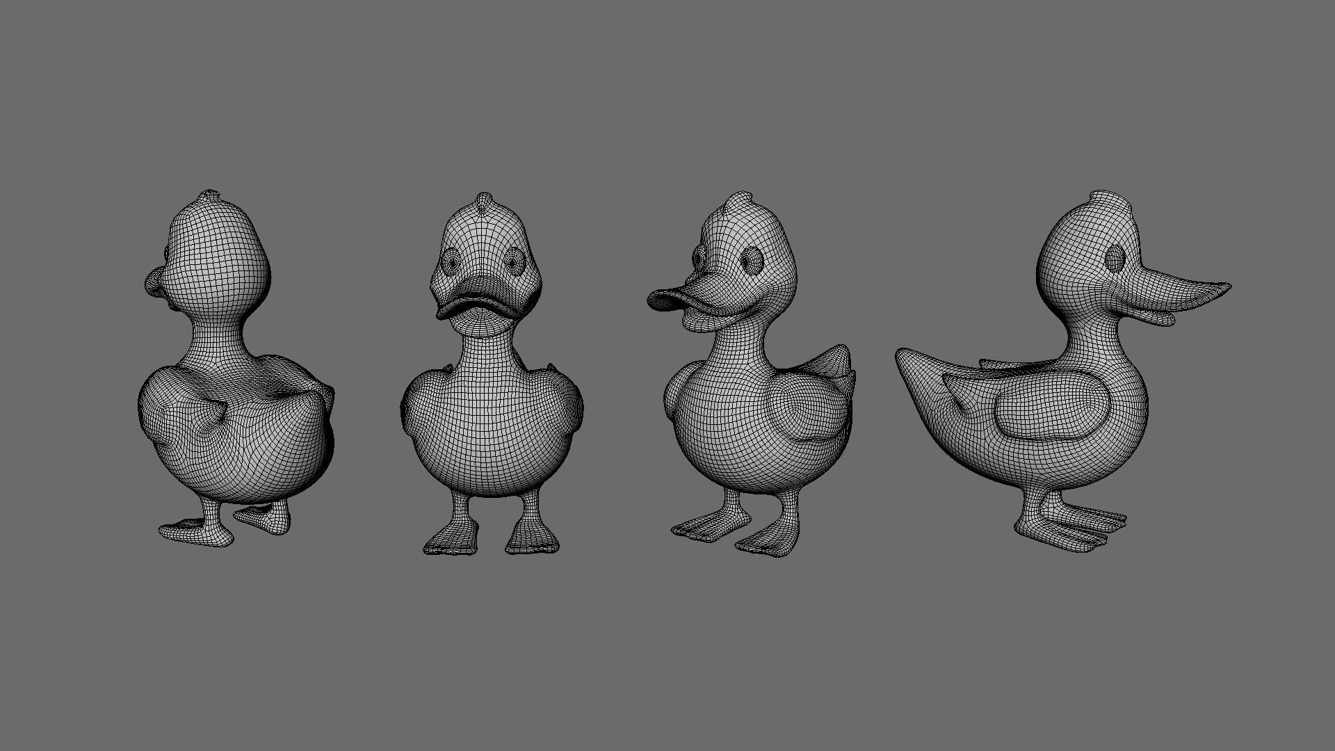Cartoon Duck Cute 01 Low-poly 3D model_5
