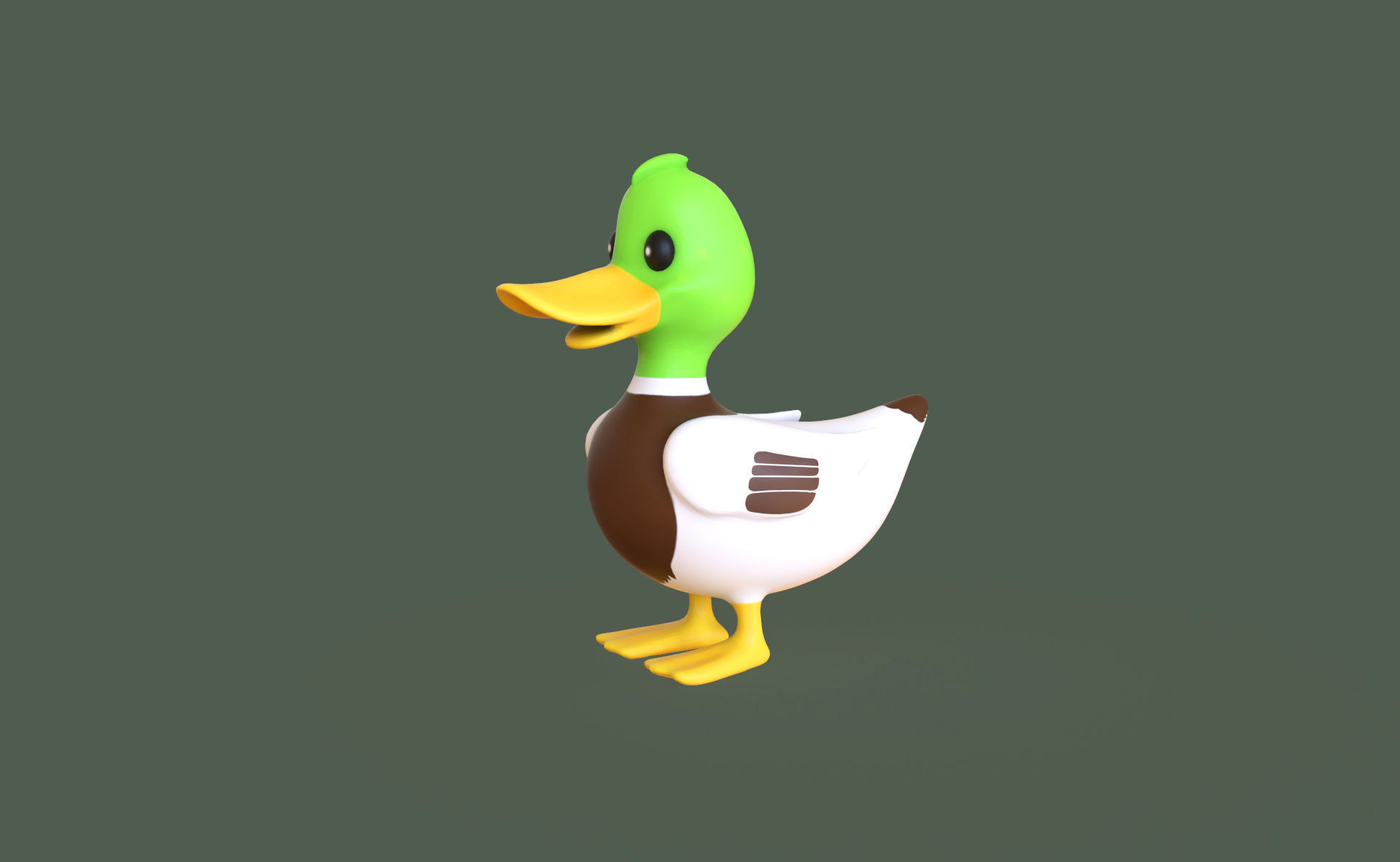 Cartoon Duck Cute 01 Low-poly 3D model_1