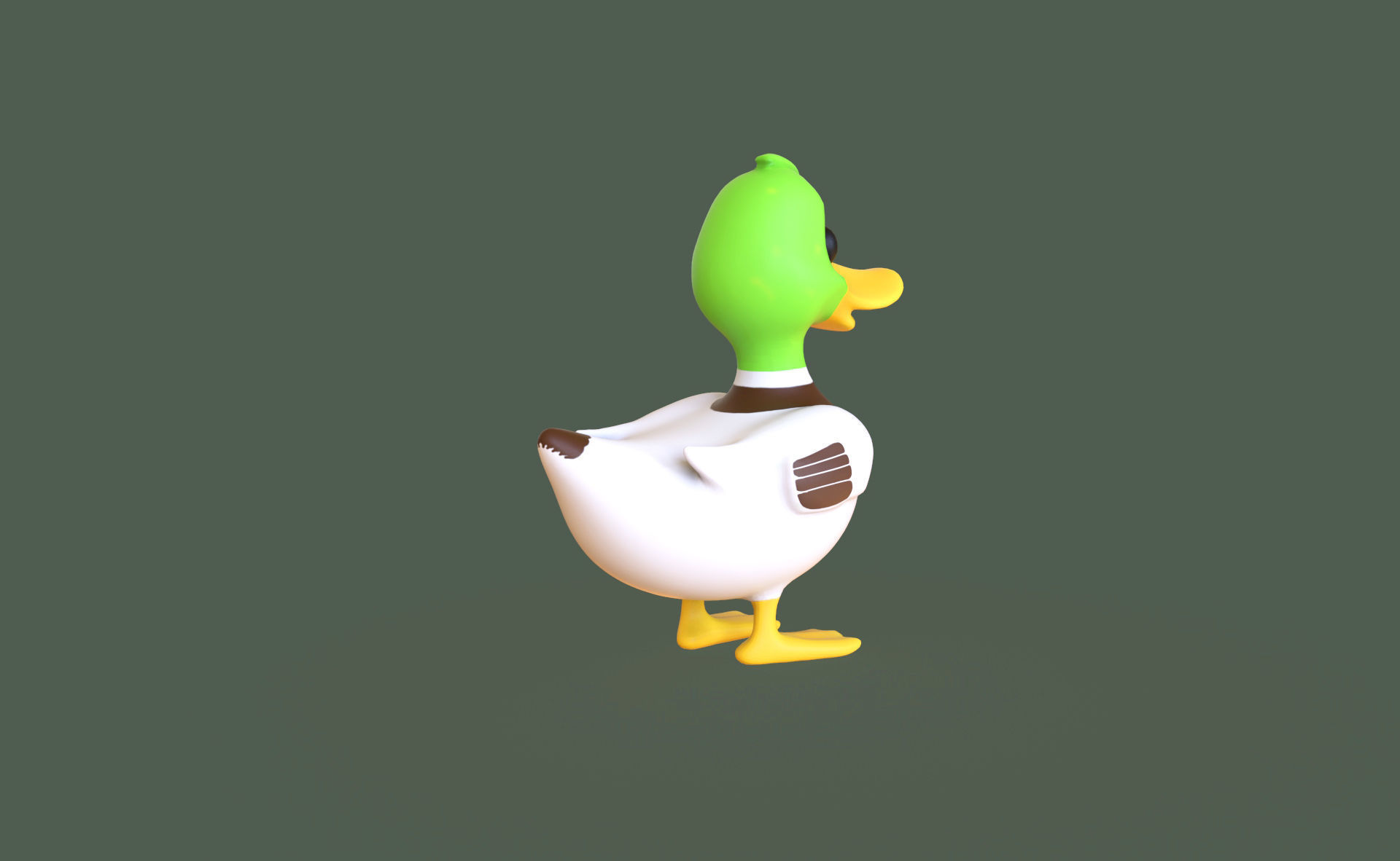 Cartoon Duck Cute 01 Low-poly 3D model_2