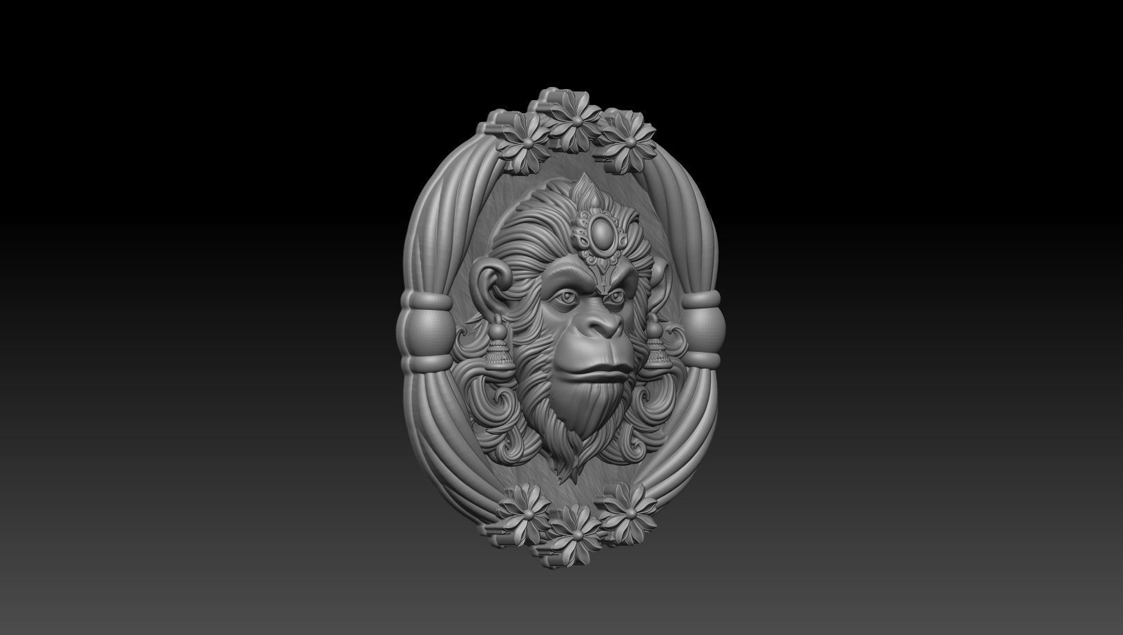 Hanuman ji frame for 3d print and CNC 3D print model_1