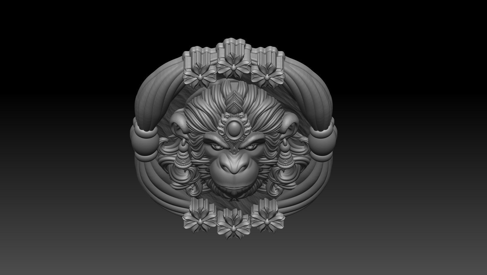 Hanuman ji frame for 3d print and CNC 3D print model_4