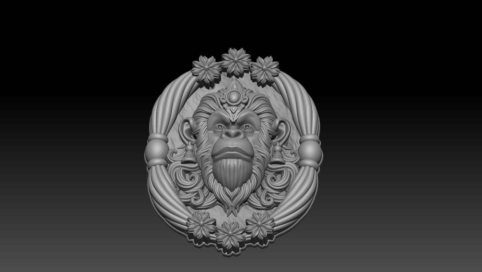 Hanuman ji frame for 3d print and CNC 3D print model_3