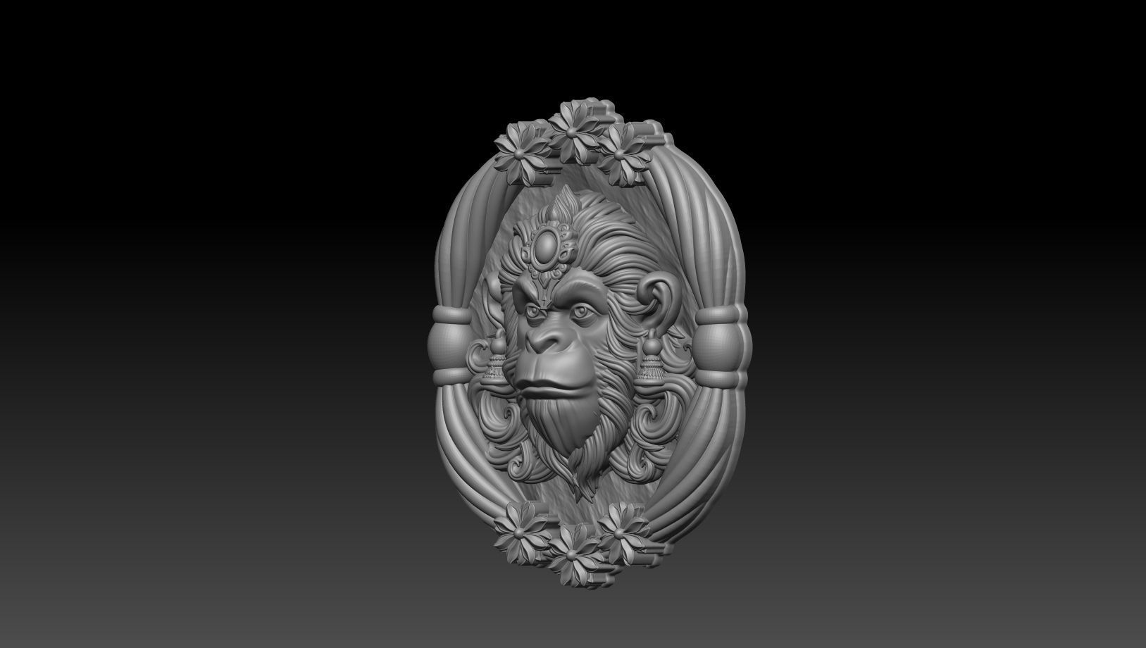 Hanuman ji frame for 3d print and CNC 3D print model_2