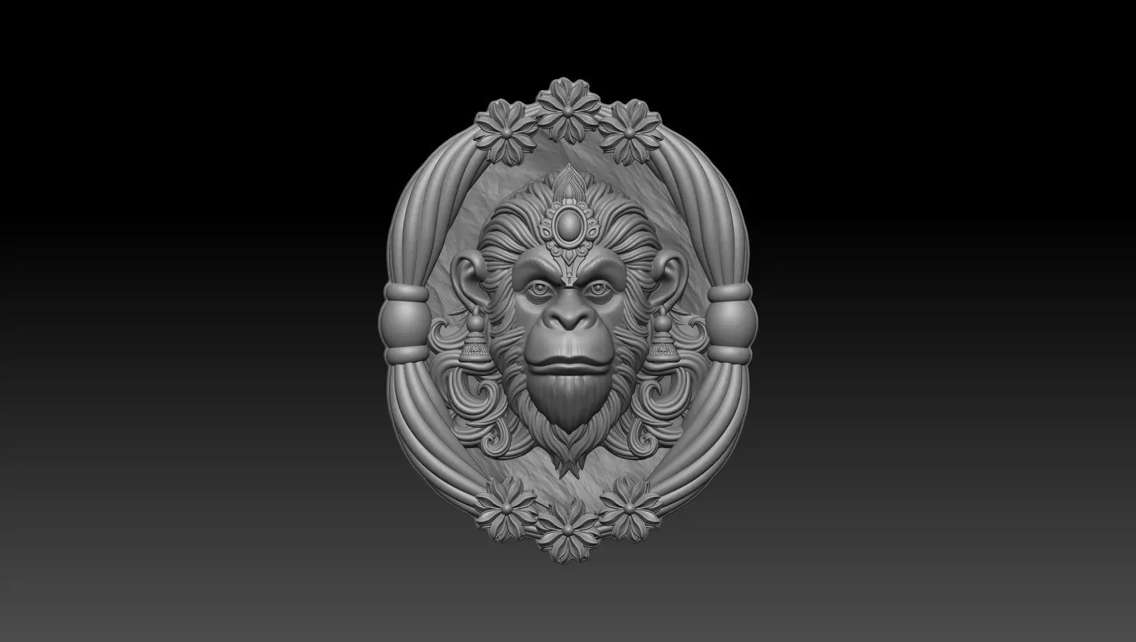 Hanuman ji frame for 3d print and CNC 3D print model_0