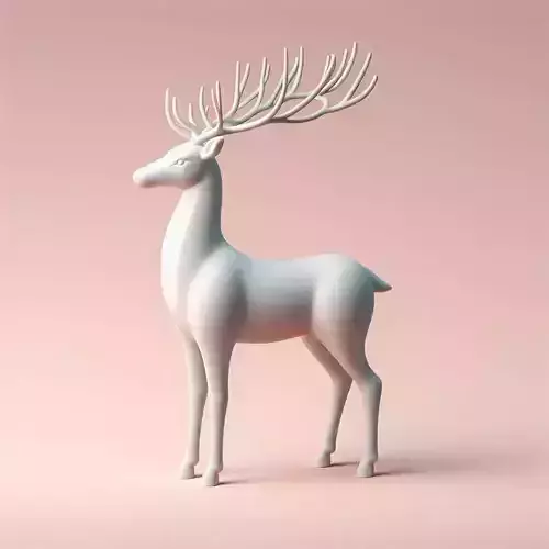 Minimalism Christmas reindeer 3D print model